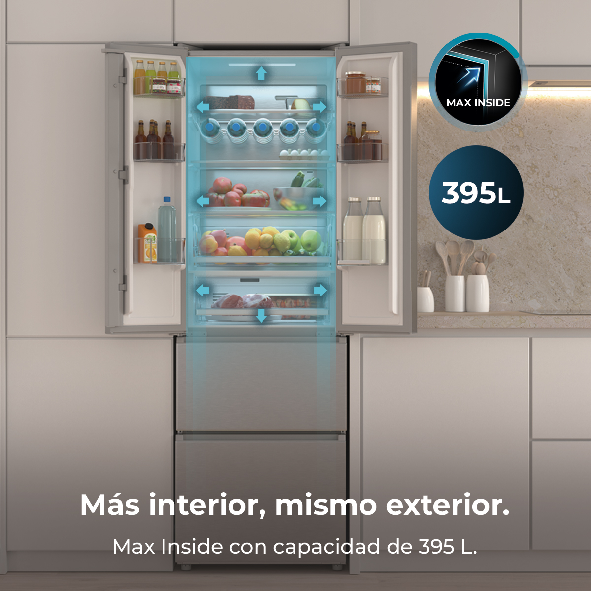 Bolero CoolMarket Combi F2D 395 Inox E | Envío, instalación y retirada RAEE gratis – foto detalle 1